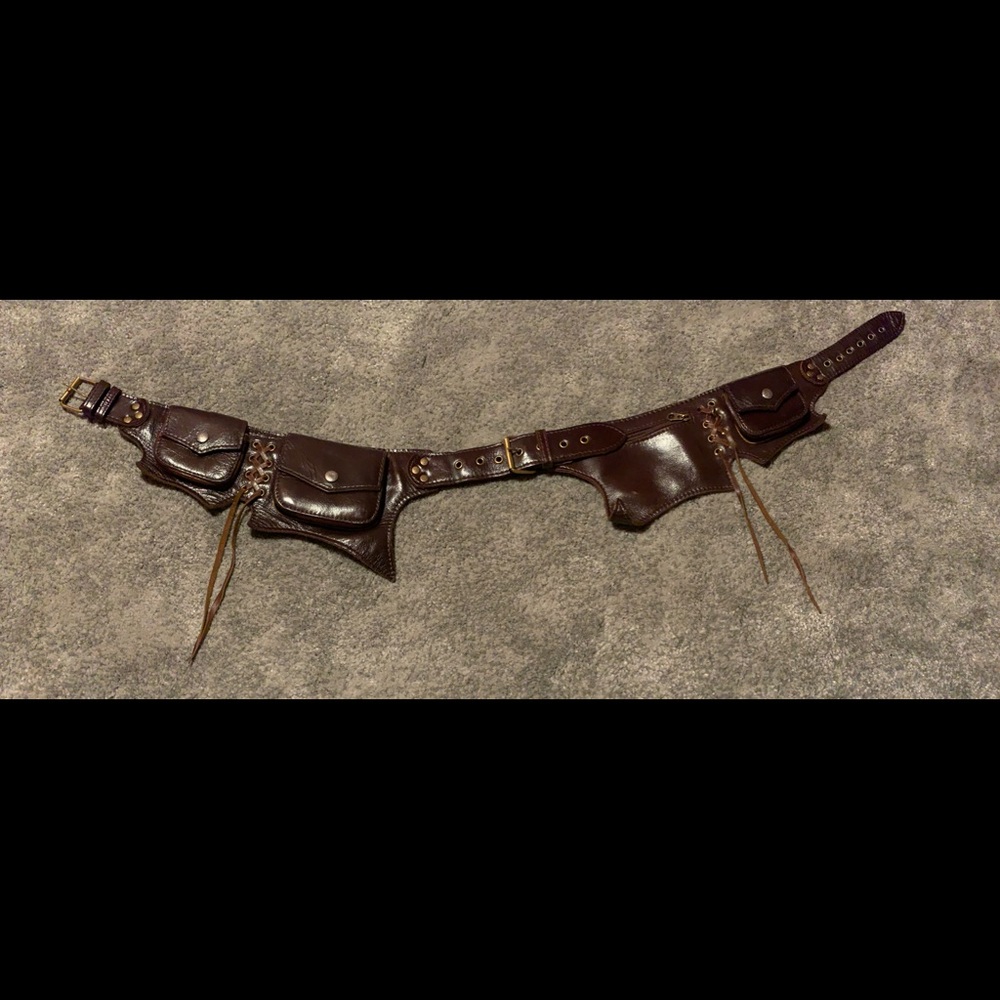 Leather Belt with pockets